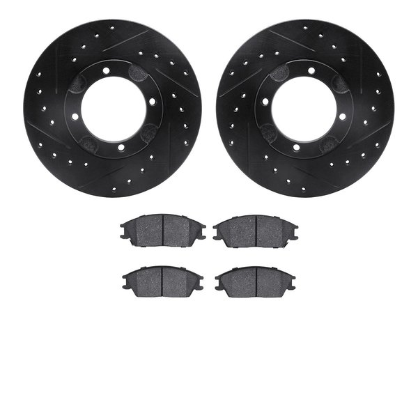 Dynamic Friction Co 8302-03005, Rotors-Drilled and Slotted-Black with 3000 Series Ceramic Brake Pads, Zinc Coated 8302-03005